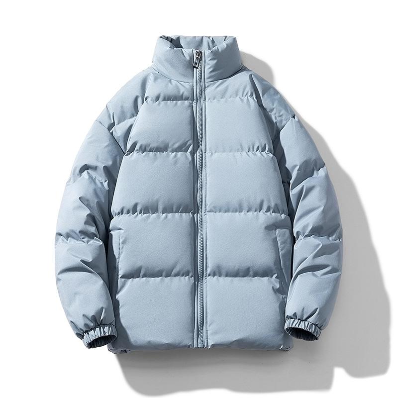 Winter Stand Collar Cotton Jacket Loose Student Couples Cotton Jacket Casual Simple Warm Windproof Large Size Cotton