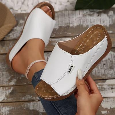 Fashion Women Wedge Slippers Summer 2025 New Fashion Slippers Open Toe Breathable Sandals Comfortable Buckle Woman Shoes Slides Women