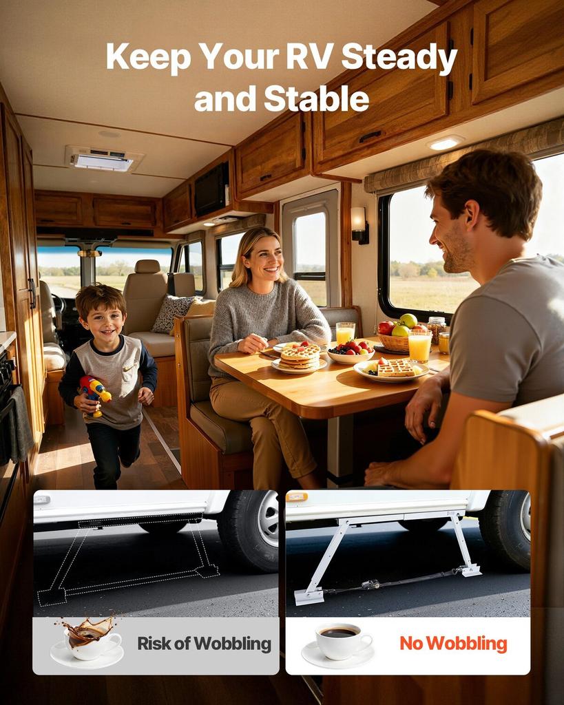 Universal RV Stabilizer, RV Bumper Stabilizer for Trailers, Campers, Fifth Wheel, Compact Foldable Design for Easy Storage, Adjustable Height from