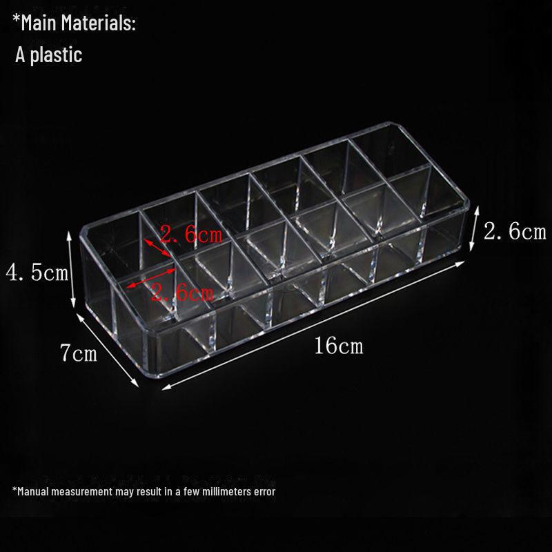 Transparent Lipstick Storage Box - 24/36/40 Grid Plastic Display Stand for Cosmetics