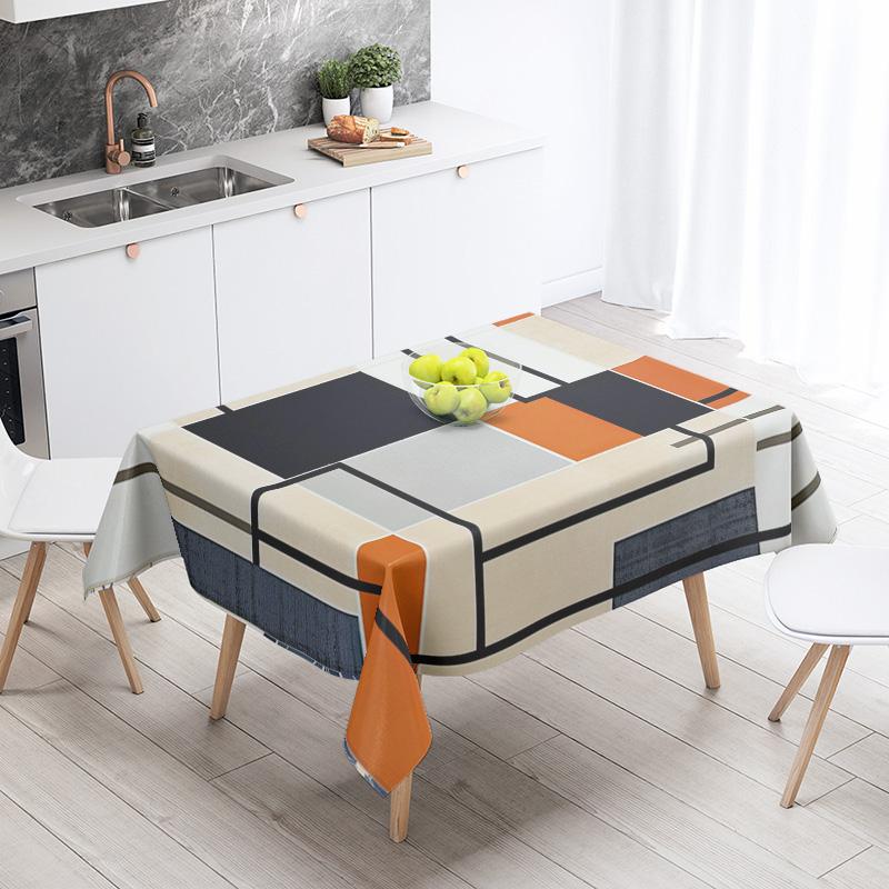 Abstract Geometric Tablecloth Waterproof Stain Resistant Party Decoration Restaurant Cafe Dining Table Tablecloths 140X200Cm