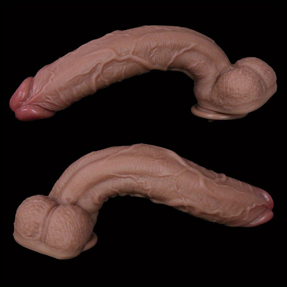 Large Realistic Silicone Dildo with Strong Suction Cup, Soft Flexible Body-Safe Silicone, Waterproof, Hands-Free Intimate Toy,Discrete Packaging