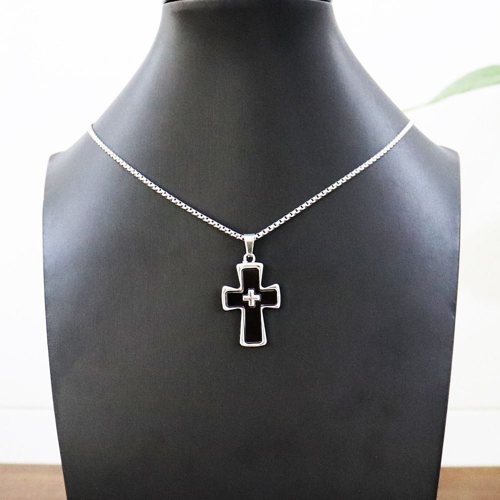 4PCS Gothic Style Thorn Love Necklace Set Personality Crucifix Pendant Chain  Church