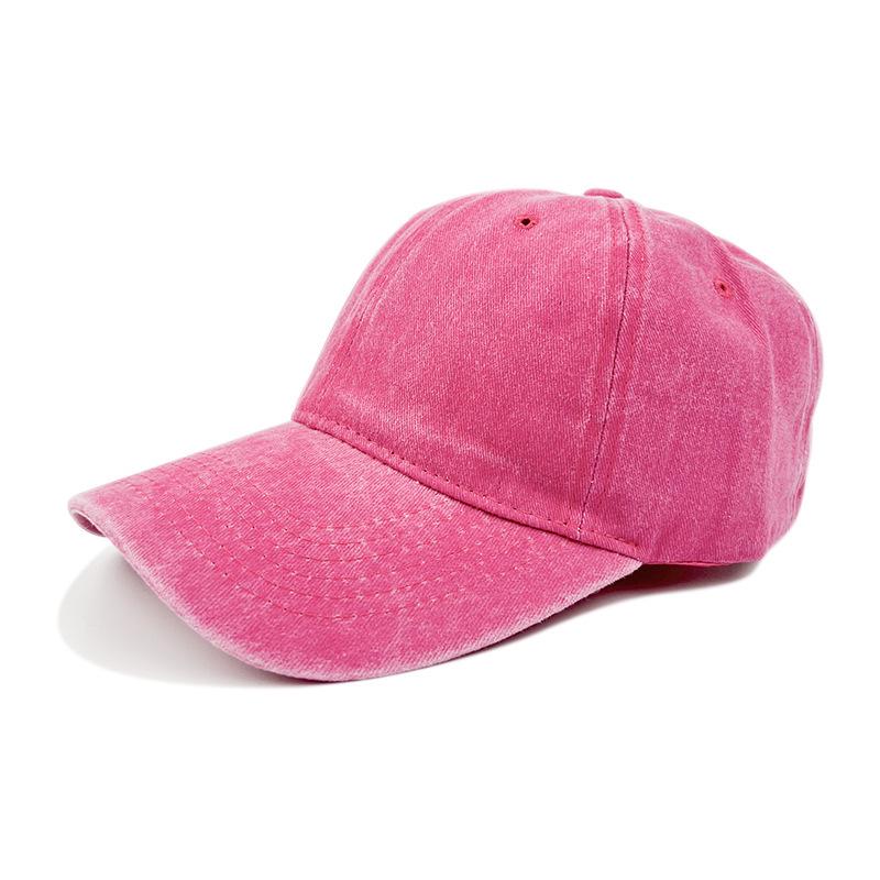 Unisex Washed Cotton Denim Baseball Cap - Distressed Plain Solid Color, Soft Sunshade Hat