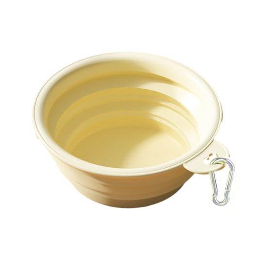 Folding Pet Bowl Portable Dog Water Bowl Foldable Pet Feeding Dish Collapsible Cat Bowl with Carabiner for Travel Outdoor Hiking