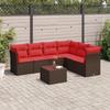 VidaXL Salon de Jardin avec Coussins 7 pcs, Canapés avec Pieds Réglables, Ensemble de Meubles d'Extérieur Patio Terrasse 3217694