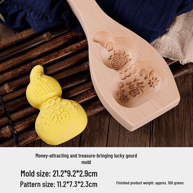 Wooden Mooncake & Pastry Mold - Solid Wood Baking Tool for Biscuits, Qingtuan, Mung Bean Cake, and Pasta.