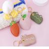 Leather Strawberry Lemon Keychain Case Holder  Women Car Key Ring Charm Bag Car Pendant Gift Anti-Lost Pet Dog Cat Collar