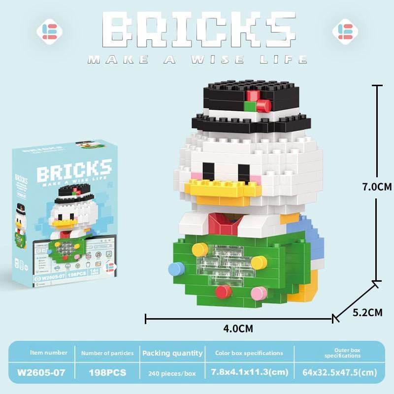 Duck Cartoon Donald Animal Micro Blocks Kids Cognitive Game Domino