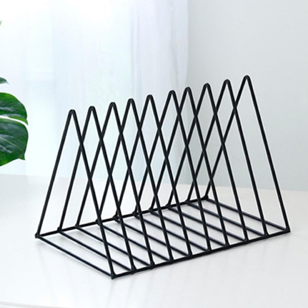 Desktop Rack Rustproof Simple Geometric Iron File Holder Decoration for Study Living Room