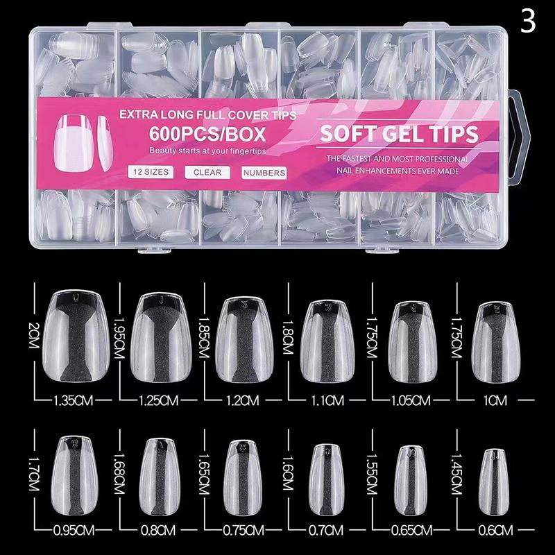

600 шт./кор. накладные ногти прозрачные матовые французские миндальные акриловые капли воды накладные ногти для наращивания типсов маникюрный инструмент as the picture