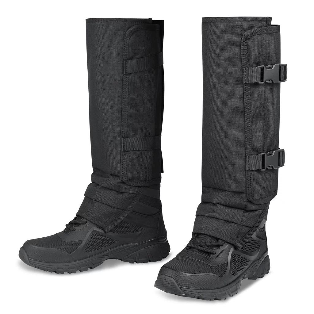Black Camouflage Leg Guards – Protective Gaiters for Jungle Travel, Hiking, Hunting & Outdoor