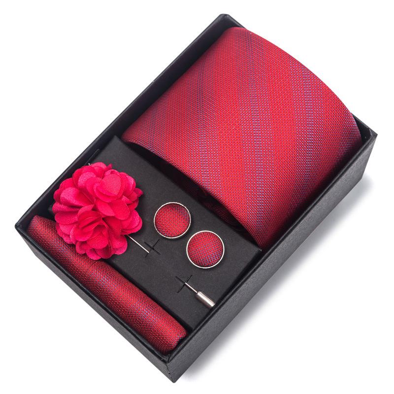 Herren Formale 8cm Krawatte Sechsteiliges Geschenkbox-Set für Bräutigam und Geschäftliche Anlässe