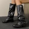 But knee boots women's thick heels autumn and winter new women's boots European and American boots long boots round head western knight boots