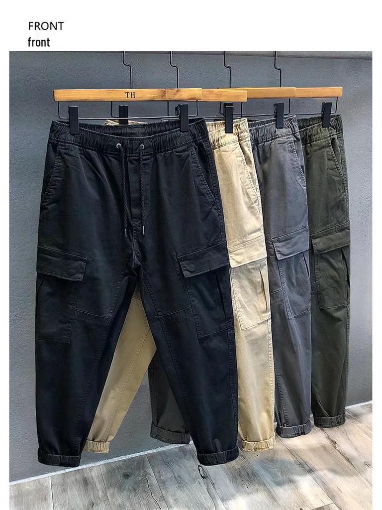 Men's Durable Construction Overalls: Loose-Fit, Large-Size, Spring/Autumn Work Pants for Labor Protection.