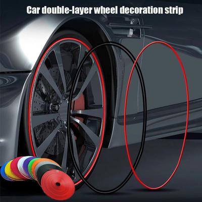 8 Meters Car Wheel Rim Blades Protector Line Tire Guard Decorative Strip Rubber Moulding Trim More Color Car Sticker Styling