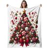 1pc Christmas Tree Image Flannel Blanket | Soft, Warm, Festive Design Print Pattern, Polyester, 280gsm, All-Season Use, Ideal for Sofa, Bed, Living Ro