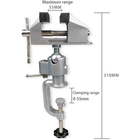Tischschraubstock Werkstattschraubstock Holzbearbeitungsschraubstock mit Amboss 360° drehbarer Schraubstock für Werkbank Tischklemme Schraubstockzange, Schneiden von Rohren, Bohren, Metallbearbeitung