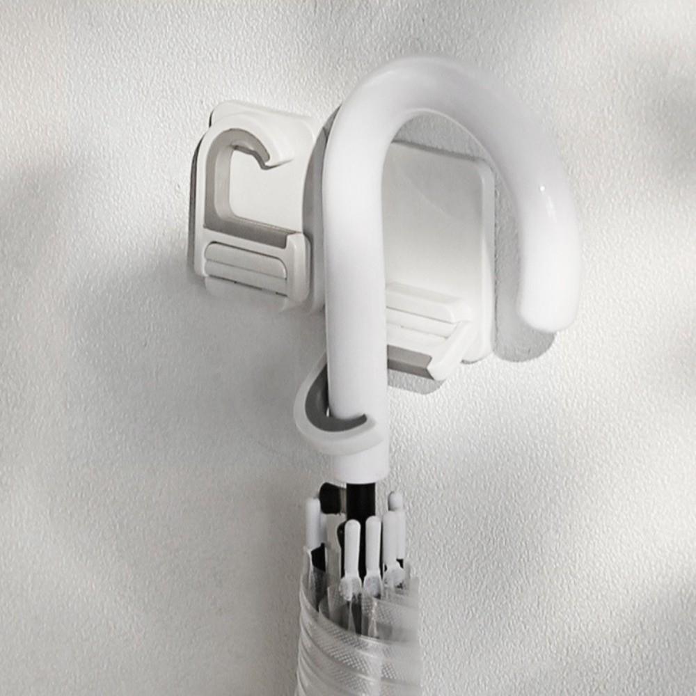 3pcs Wall Mount Mop Holder Self-Adhesive Hanger Storage Hook Utility Mop Clip  Home Organization
