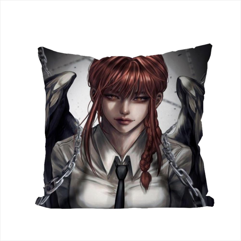 Chainsaw Man Pillow Case For Car Sofa Decorative Home Doublesided Print Plush Square Throw Pillow Cushion Cover