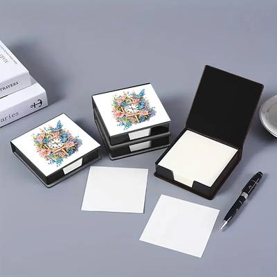 PU Animals & Flowers Gem Painting Memo Pad Holder Mosaic Kit Diamond Art Note Box with 160 Sheets of Paper for Home Office