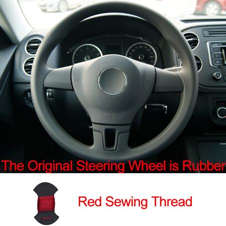 Sewing Car Steering Wheel Cover Volant Funda Volante For Volkswagen VW Gol Tiguan Passat B7 Passat CC Touran Jetta Mk6 Non-slip