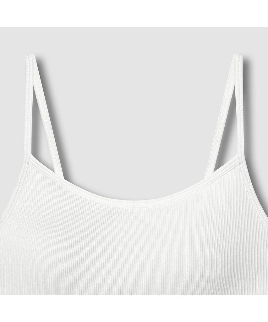 Jaju Women'S Cotton Lip Long Crop Bra_White