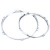8/10/12Inch Heavy Duty Rim Guard Drum Hoop Rim Protector Hoop Silencers Snare Drum Hoops Replacement Silver-Plated Iron Frame