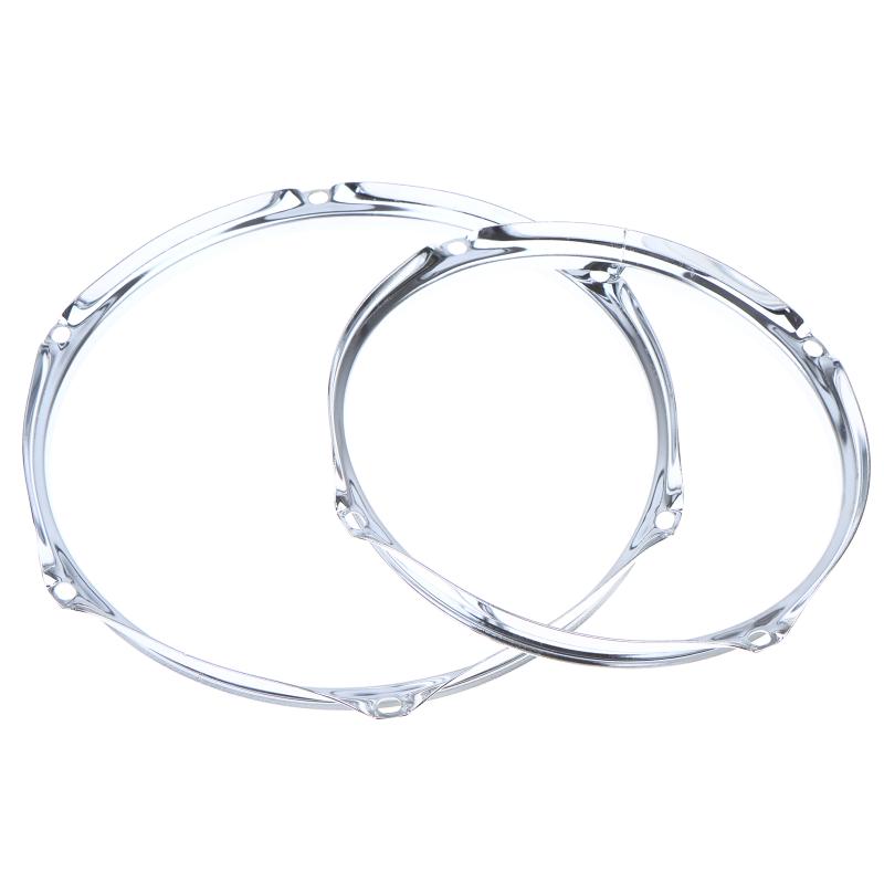8/10/12Inch Heavy Duty Rim Guard Drum Hoop Rim Protector Hoop Silencers Snare Drum Hoops Replacement Silver-Plated Iron Frame