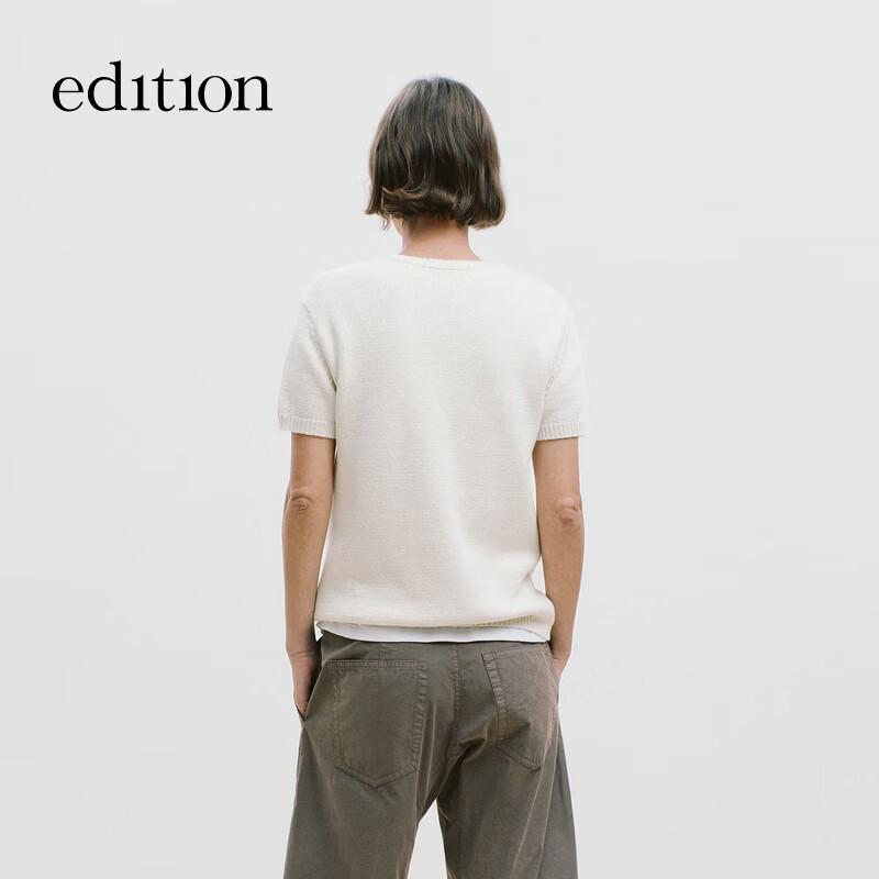EditionE+ 2026 Spring Short Sleeve Cotton Cashmere Sweater