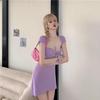 French Slim Waist Knit Mini Dress - Sexy Clavicle-Revealing Summer Skirt