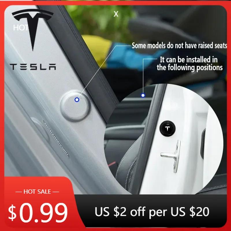 Car Sticker Tesla 2/4PCS Car Door Anti-Collision Silicone Pads Shock Absorber Gasket Suitable for Tesla 2016-2020 Decals Model 3