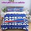football Logo Pattern Bedding Quilt Set Quilt Cover Pillowcase Home Decoration Birthday Gift (1*duvet cover+ 2*pillowcase, without core)