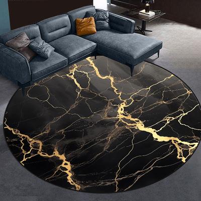 Abstract Marble Round Carpet Living Room Black Warm Fluffy Hanging Chair Mat Bedroom Bedside Area Rug Large Size Cloakroom Rugs