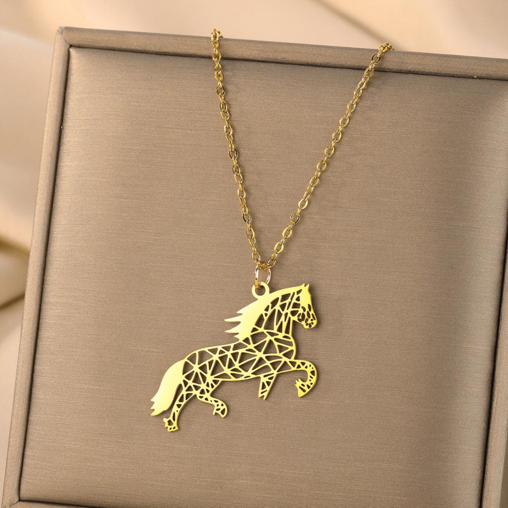 Kinitial Exquisite Fashion Necklace Horse Necklace, Minimalist Jewelry, Horse Lover Valentine's Day Birthday Gift