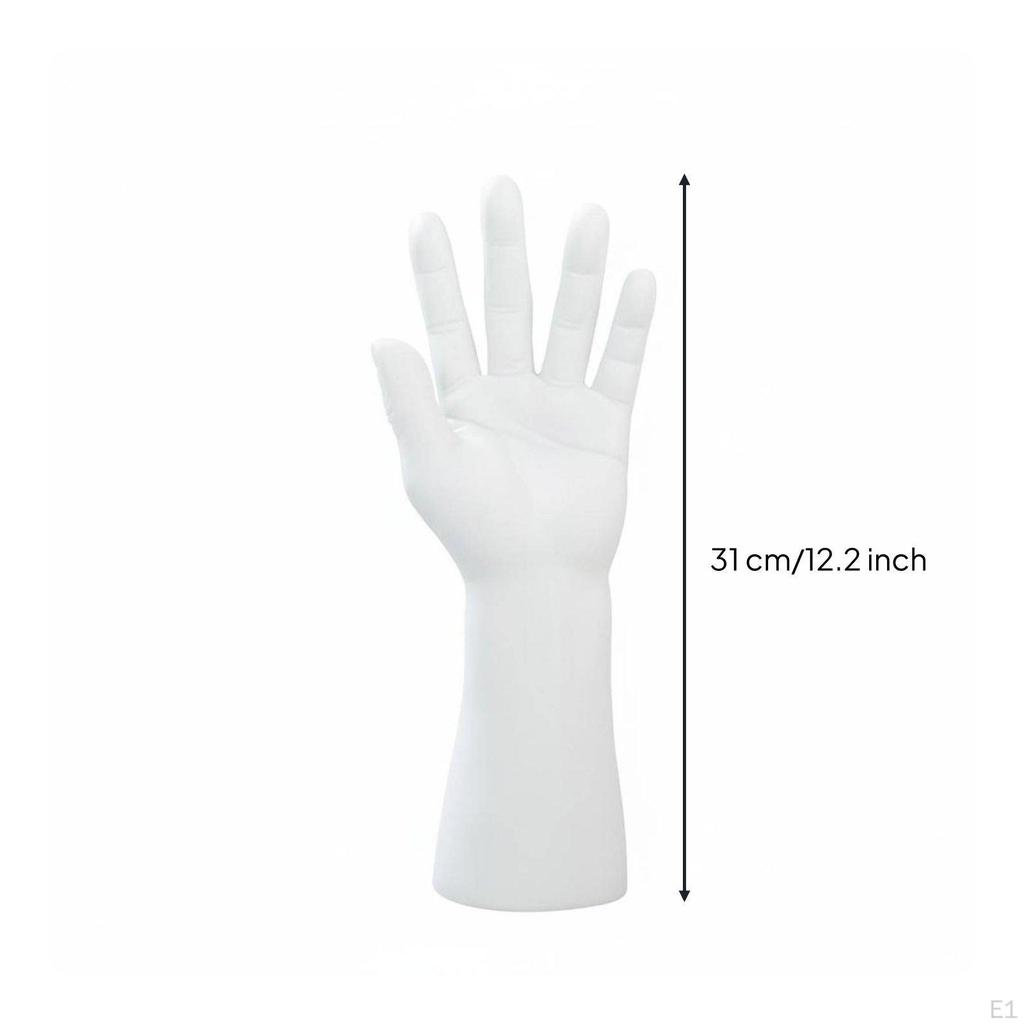 2 Pieces Male Hand Model Sturdy Fake Reusable Display Prop for Showroom White Left