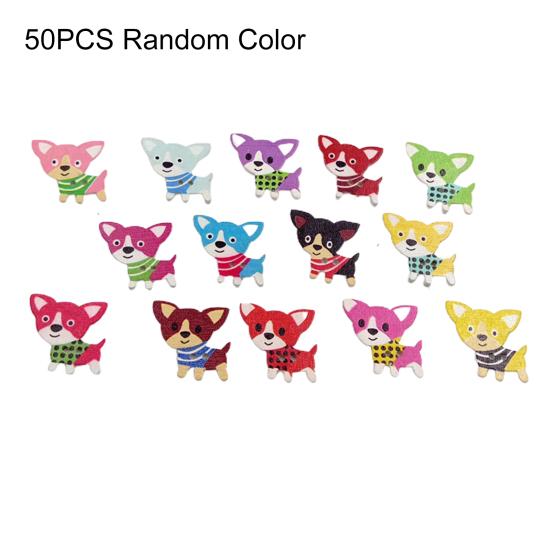 

50 шт., деревянные пуговицы для маленькой собачки, шитье ручной работы, скрапбукинг для маленьких детей