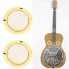 2PCS Resonator Guitar Sound Hole Cover Inserts Screen Metal for   Parts(Gold)