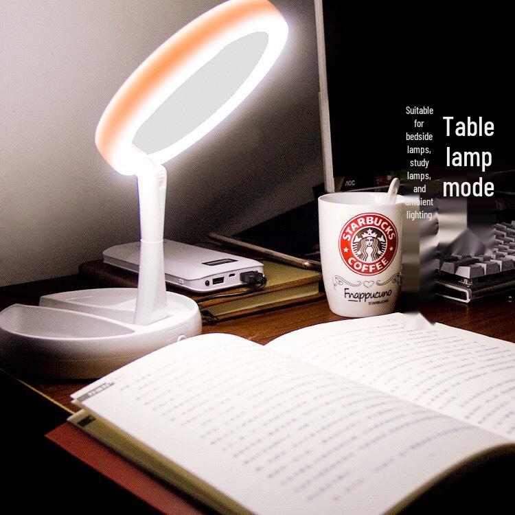 Portable LED Double-Sided Makeup Mirror with Lighted Folding Stand