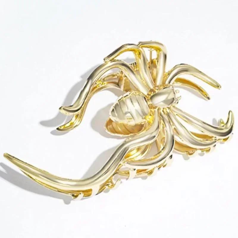 

Серебристый Модный Металлический Зажим-Паук Большой Захват для Женщин Трендовый Крутой Личность Зажим-Акула Задняя Ложка Сковорода Зажим для Волос Захват для Волос B