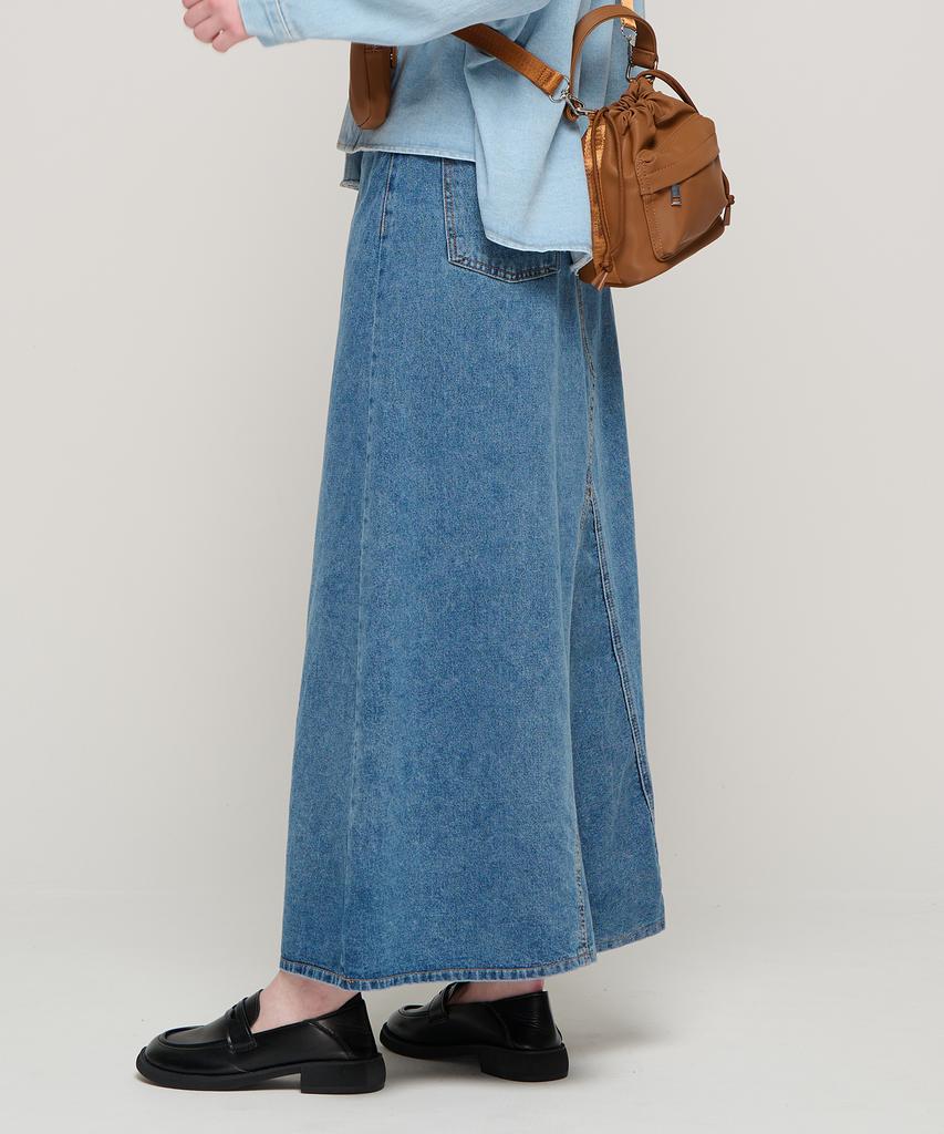 ROIDESROIS Maxi Denim Long Skirt (Blue)