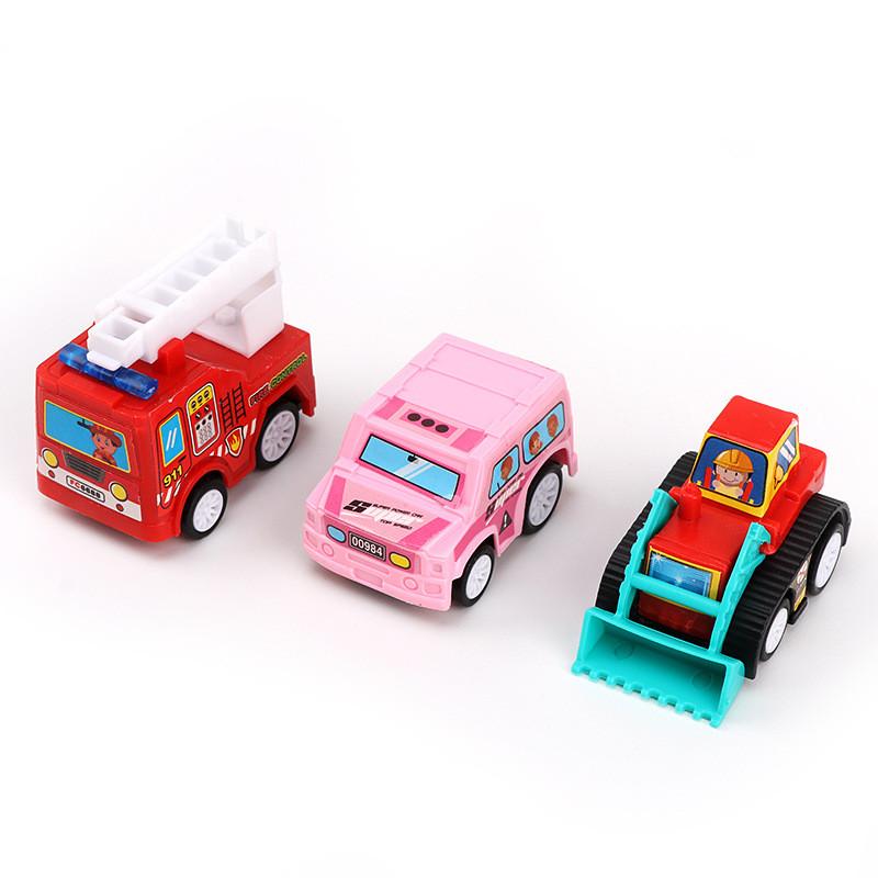 Childrens Pull Back Fire Truck And Engineering Vehicle Set With Cartoon Animal Design For Boys Playroom
