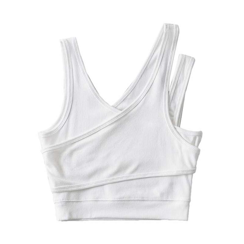 

Сексуальные майки, однотонные трикотажные короткие полые топы без рукавов L белый