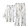 Damen-Bambus-Baumwoll-Pyjama - Neunärmeliges Set im chinesischen Stil für Frühling/Sommer