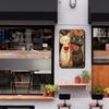 1pc Retro Cartoon Cat Love Heart Flower Wall Decor, 2D Flat Iron Metal Painting Sign, Vintage Style for Home Bar Cafe Restaurant Garage Courtyard