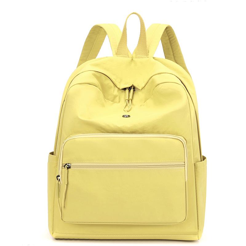 

Large Capacity Solid Color Waterproof Nylon Casual Backpack School Bag
