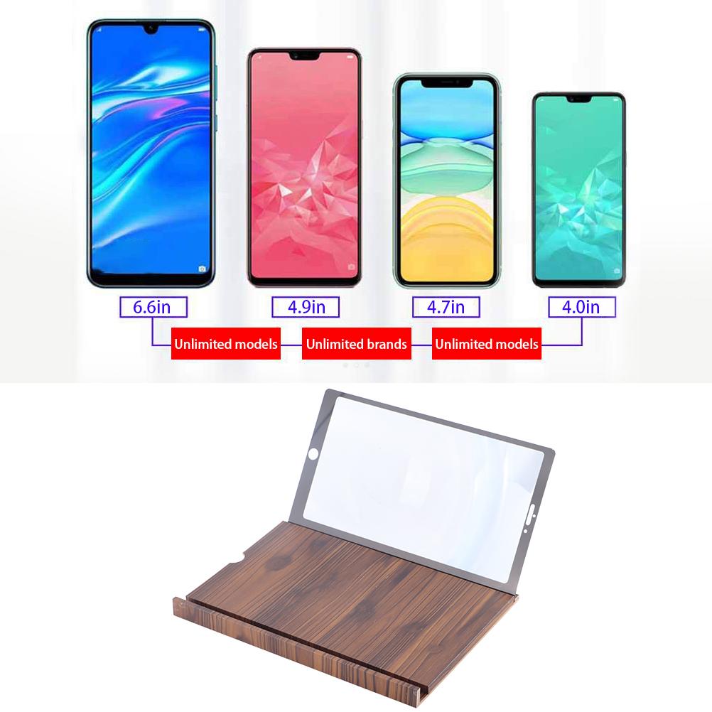 12-Zoll-Bildschirmvergrößerer für Handy Vertikal und Horizontal 3D HD Handy-Vergrößerungsbildschirm Verstärker Handy-Ständer mit