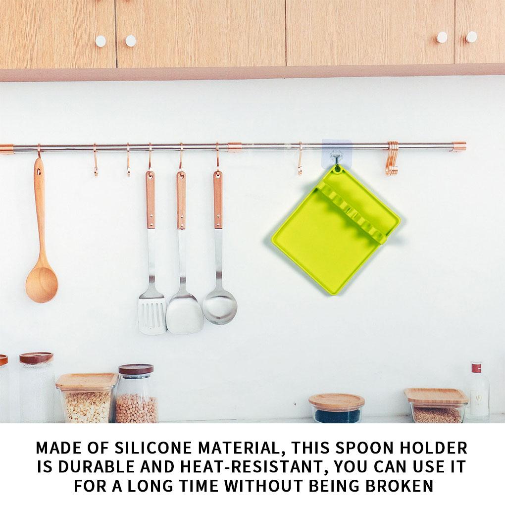 Kitchen Cooking Utensil Holder Silicone Utensil Rest Spoon Rest Utensil