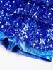 Shiny Sequins Halter Leotard for Girls: Backless Design with Hair Tie Headwear for Modern Jazz Latin Dance Costume