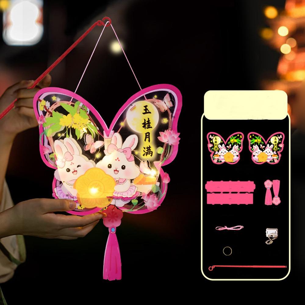 Portable Chinese Rabbit Lantern Traditional LED Lantern Toys Handheld Paper Lantern  New Year